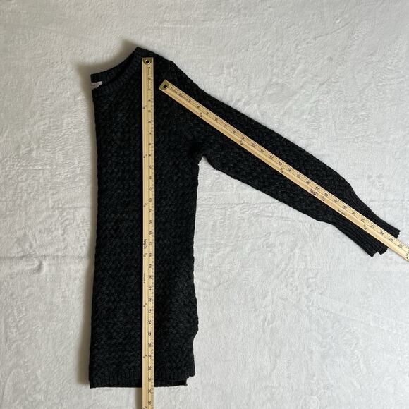 Athleta Womens Wool Basket Weave Sweater Size M Gray Minimalist Capsule Wardrobe - Picture 4 of 7